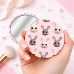 Cermin Bulat Crochet Cute Bunny Pattern | Kaca Cermin Make Up Mini 